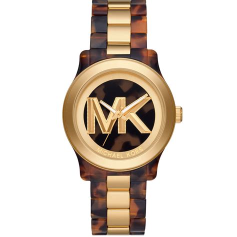 michael kors gold tone tortoise watch|mk7354.